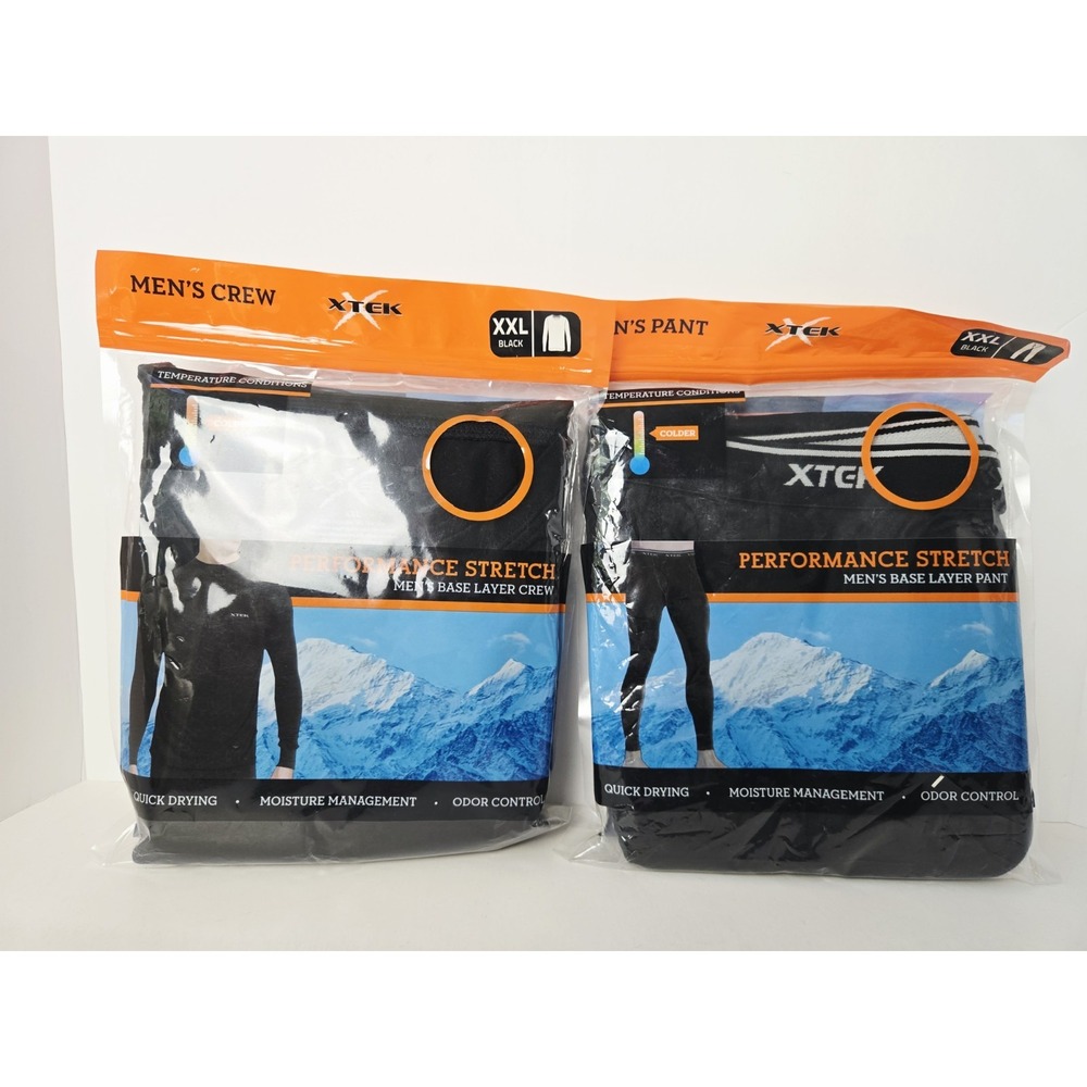 Xtek Base Layer Pants and Shirt pair NEW sz XXL Performance Stretch Men